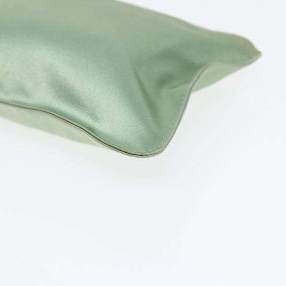 PRADA Pouch Satin Green Silver Auth 86519 - Picture 8 of 16